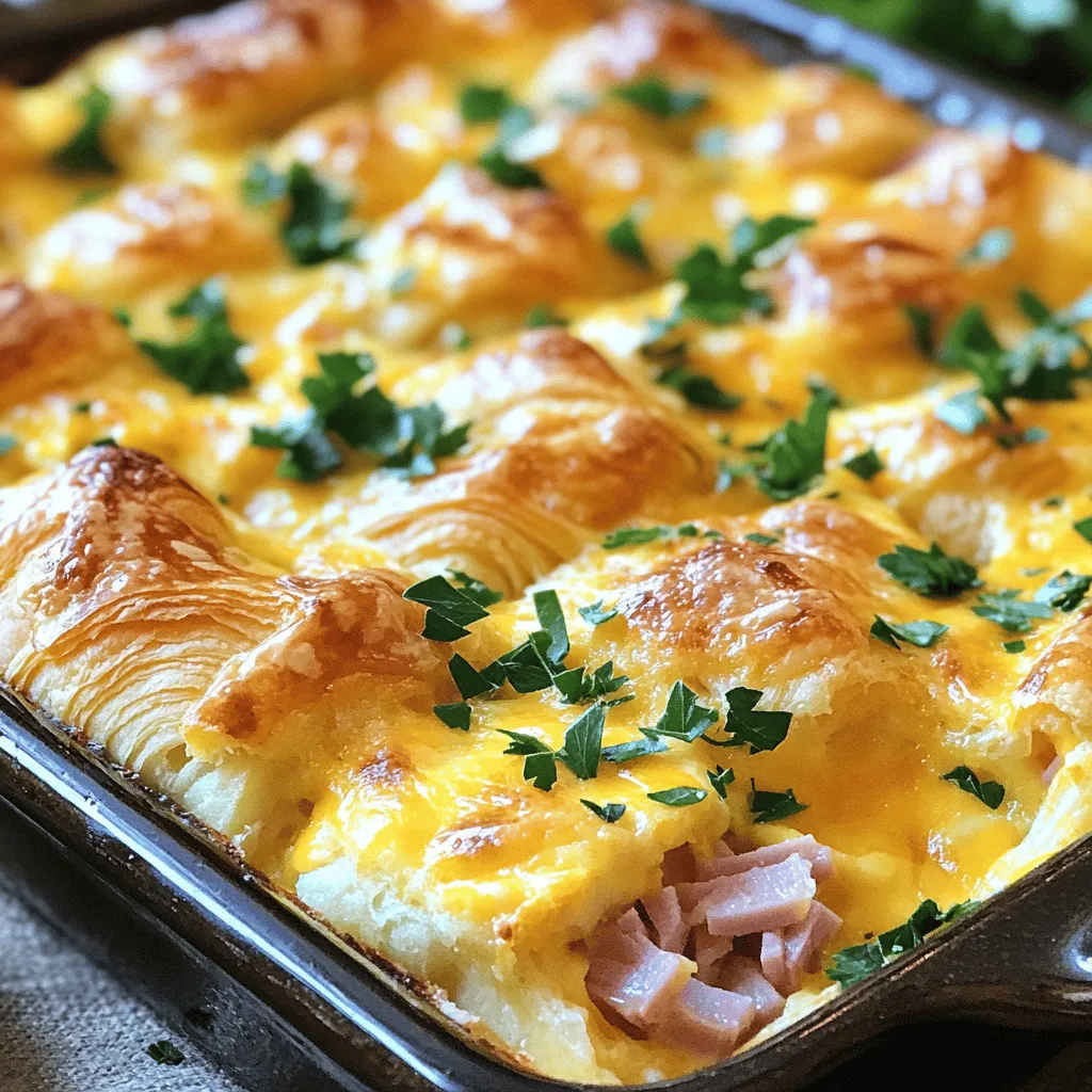 Flaky Ham and Cheese Croissant Casserole Recipe