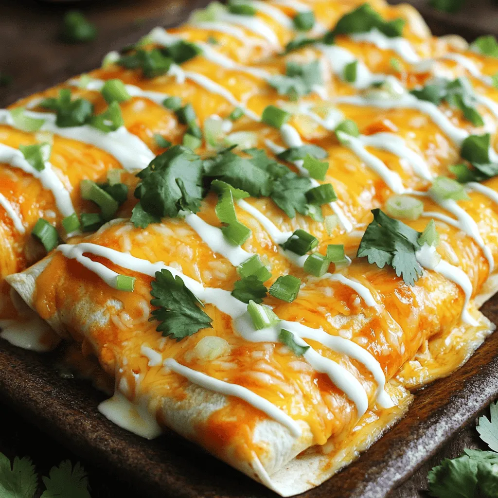 Buffalo chicken enchiladas are a tasty twist on the classic enchilada. They mix spicy chicken with creamy cheese and tangy sauce. This combo creates a fun dish everyone loves. You can find them at parties, game days, or family dinners. The buffalo sauce gives them a kick, making them popular among spicy food fans.