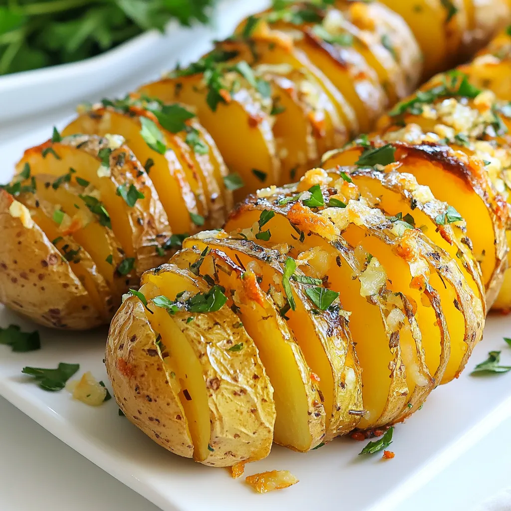 Garlic Herb Hasselback Potatoes Crispy and Flavorful