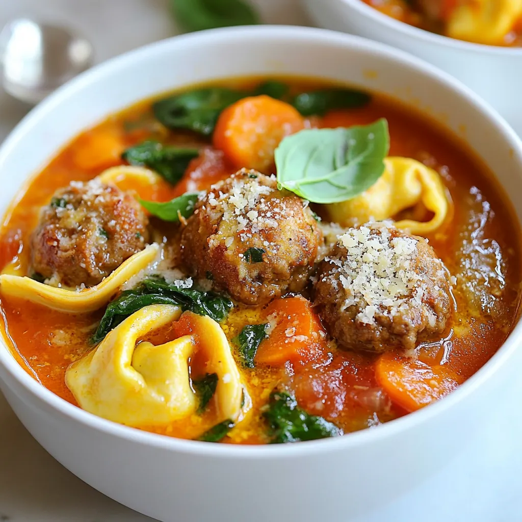 Italian Meatball Tortellini Soup Rich and Hearty Dish