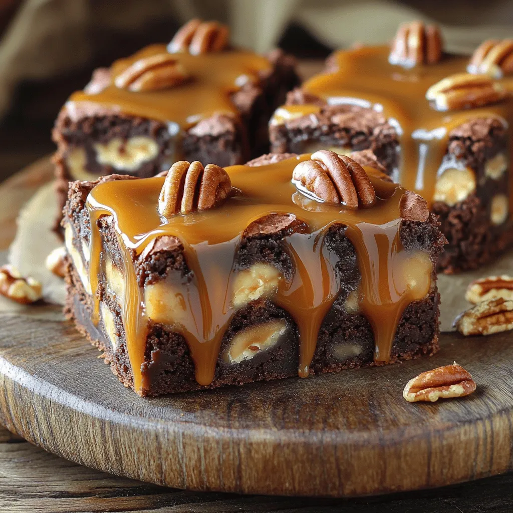 Caramel Pecan Turtle Brownie Bars Delightful Treat