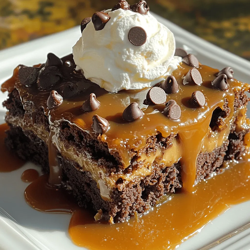 The chocolate caramel dump cake recipe is fun and simple. For this treat, you need a few key dump cake ingredients.