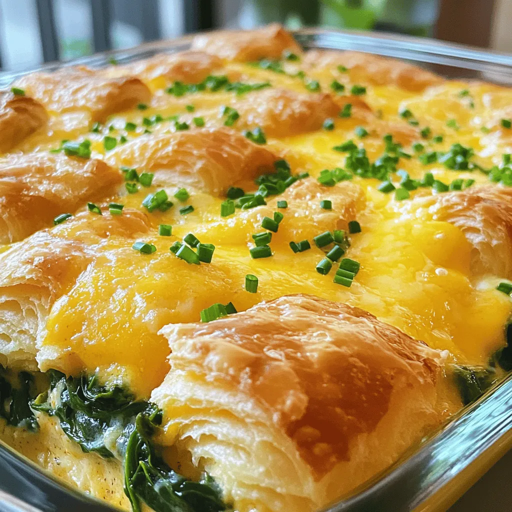 - 6 large croissants, torn into pieces - 6 large eggs - 2 cups whole milk - 1 cup shredded cheddar cheese