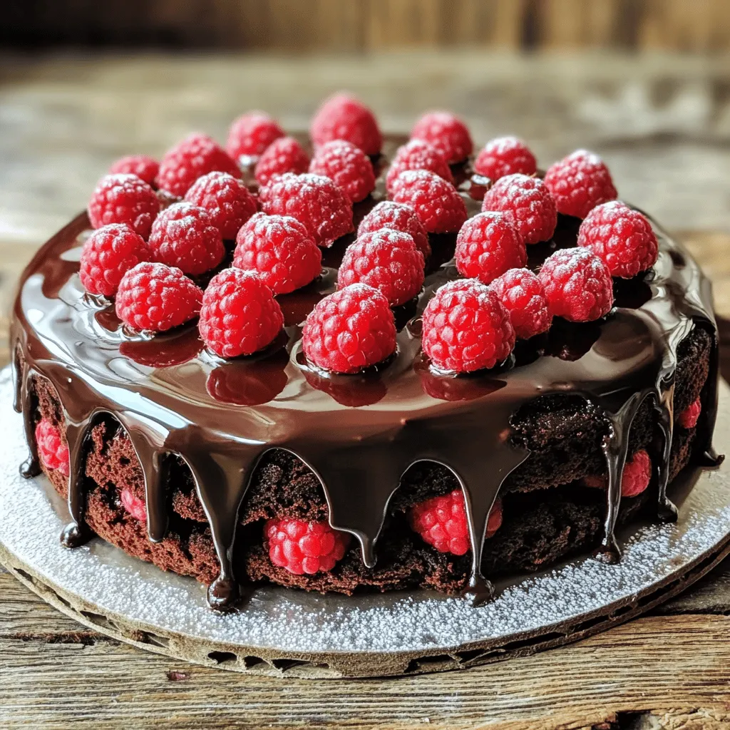Dark Chocolate Raspberry Truffle Cake Delightful Treat
