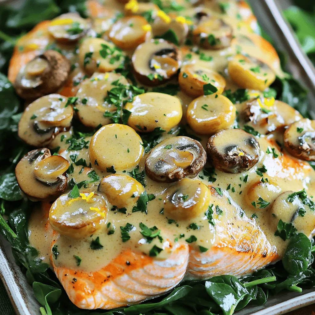 Creamy Garlic Mushroom Salmon Easy and Flavorful Dish