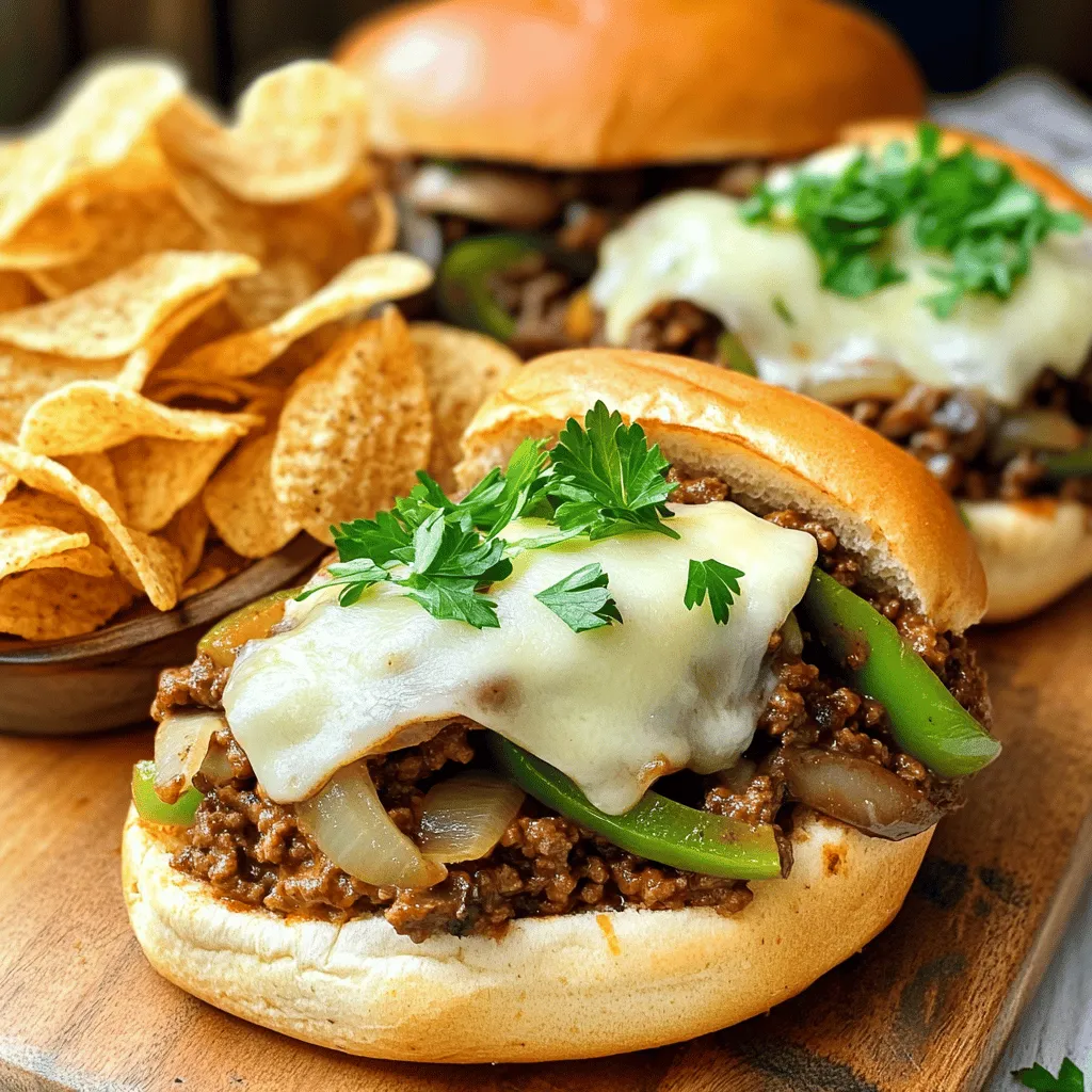 Here’s what you need to make Philly Cheesesteak Sloppy Joes. Each ingredient adds flavor and fun to the dish.