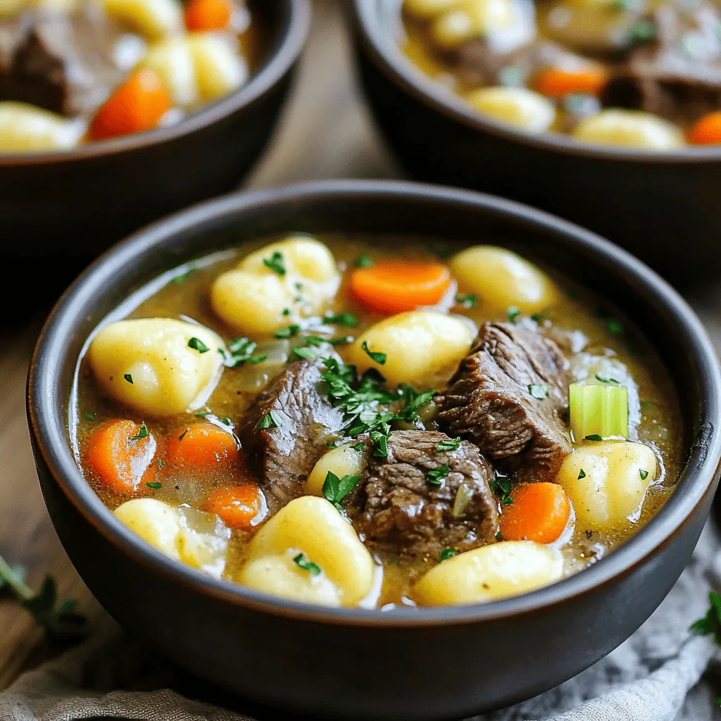 For a great potato gnocchi beef stew, start with quality ingredients. The key ingredients include beef, potatoes, and gnocchi.