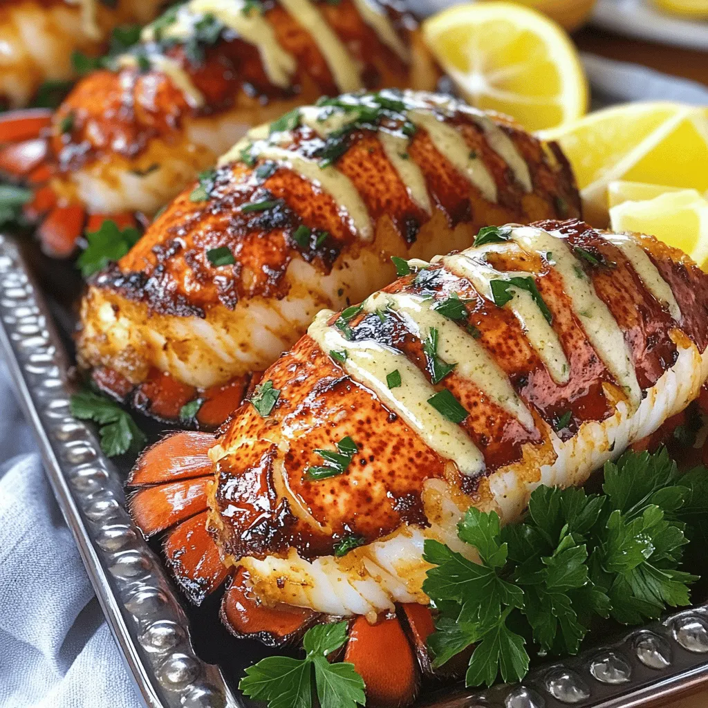 When I cook garlic butter lobster tail, I start with fresh ingredients. The main stars are the lobster tails. You need four of them. Look for tails that are firm and smell fresh, not fishy.