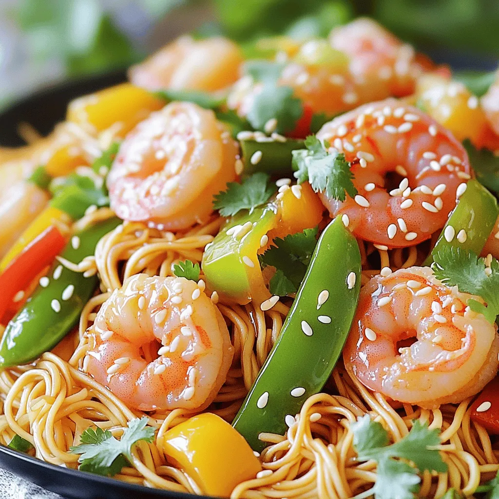 To make a tasty Shrimp Lo Mein, you need key ingredients. First, choose the best noodles for lo mein. I recommend lo mein noodles, but you can use spaghetti if needed. You’ll need 8 ounces of these noodles.