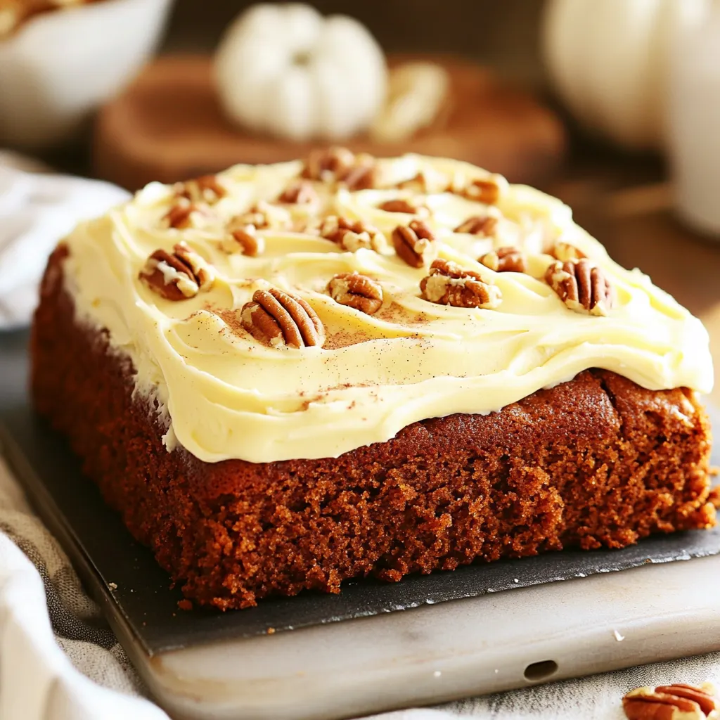 Pumpkin Spice Snack Cake with Cream Cheese Frosting Delight
