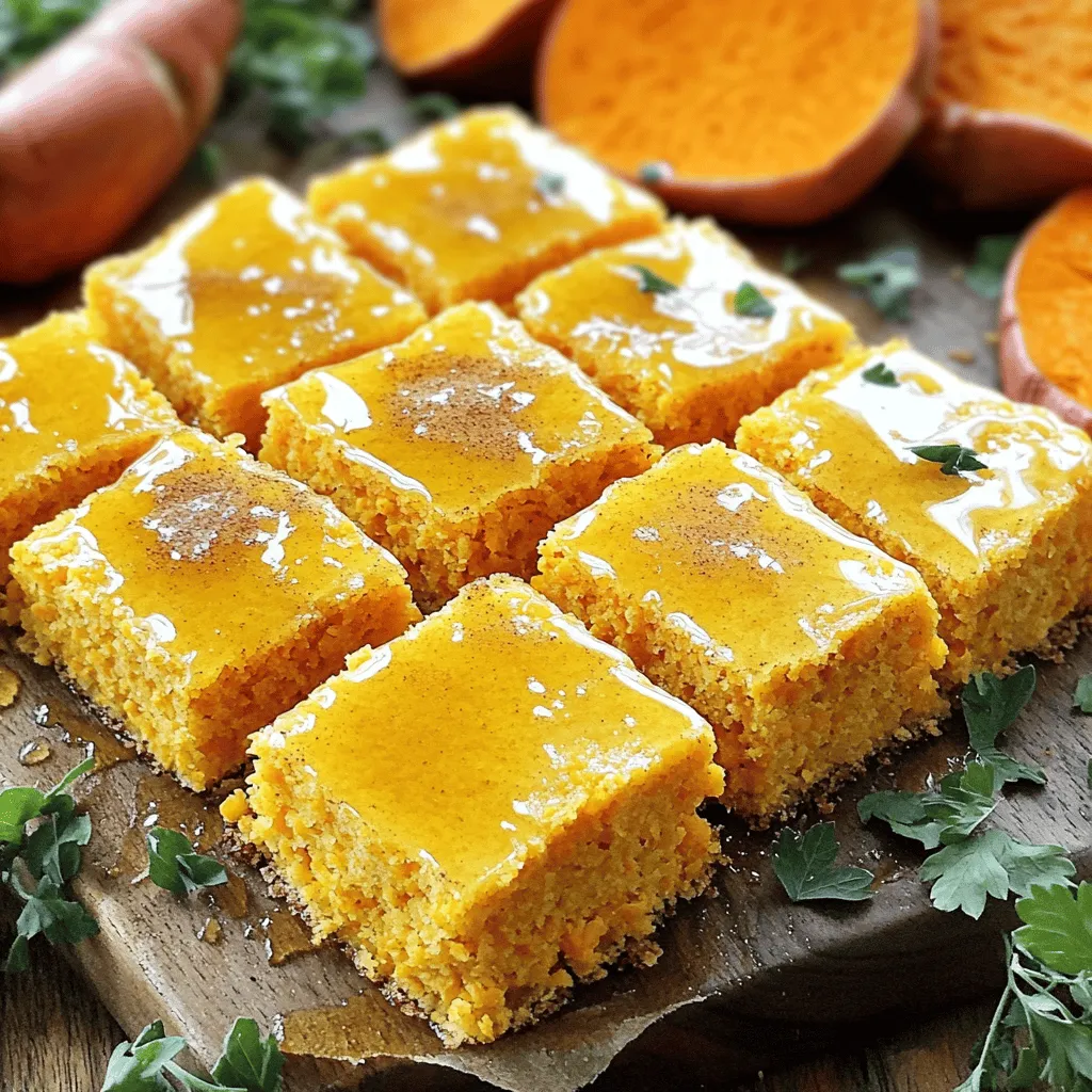 To make honey butter sweet potato cornbread, gather these key ingredients. You need sweet potato puree, unsalted butter, honey, buttermilk, and eggs. Also, cornmeal, all-purpose flour, and sugar help create the base. Baking powder, baking soda, and salt are essential for rising. Lastly, add corn kernels for texture and flavor. Each part plays a role in making this dish unique and tasty.