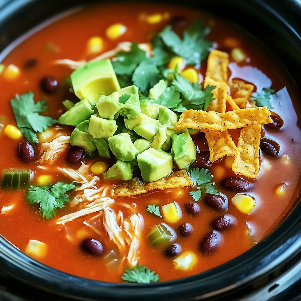 Slow Cooker Spicy Chicken Tortilla Soup Delight