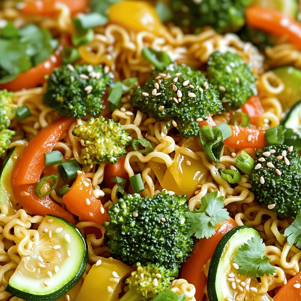 To make a great ramen noodle stir fry, you need some key ingredients. Start with the basic items. You need two packs of instant ramen noodles. Discard the seasoning packets; we will add our own flavors.