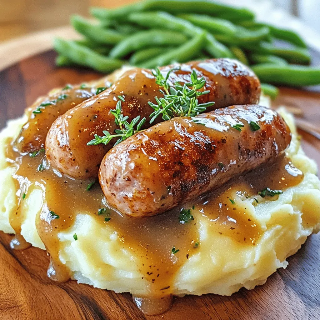 Bangers and Mash with Onion Gravy Tasty Comfort Meal
