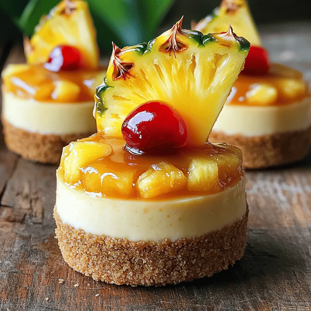 Individual Mini Pineapple Upside-Down Cheesecakes Delight