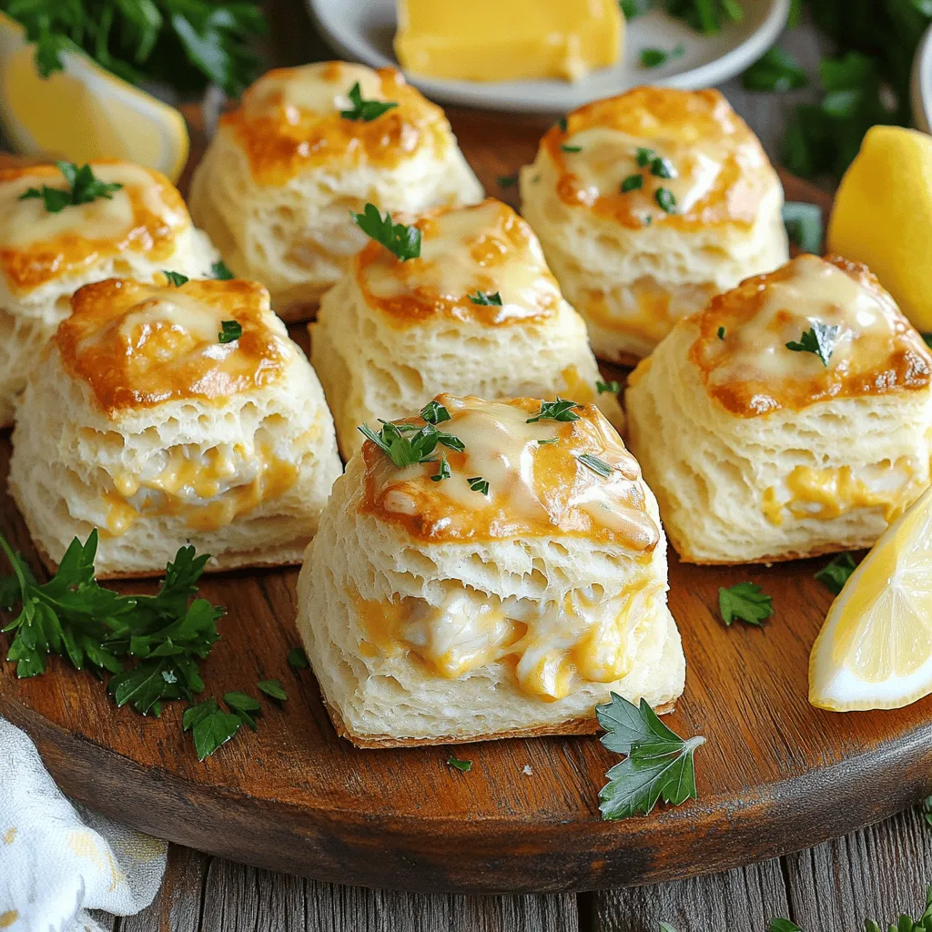 To make crab stuffed cheddar bay biscuits, you need some key ingredients. First, let