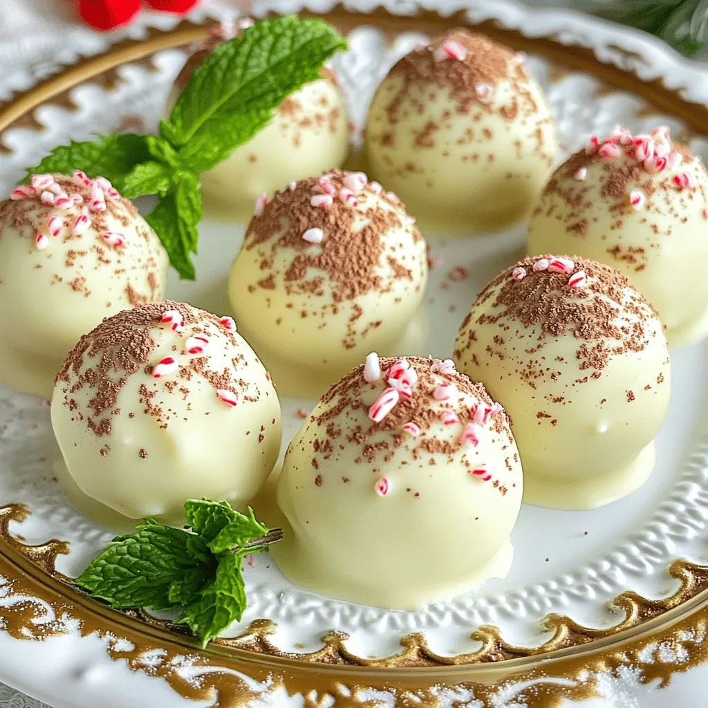 No-Bake White Chocolate Peppermint Truffles Delight