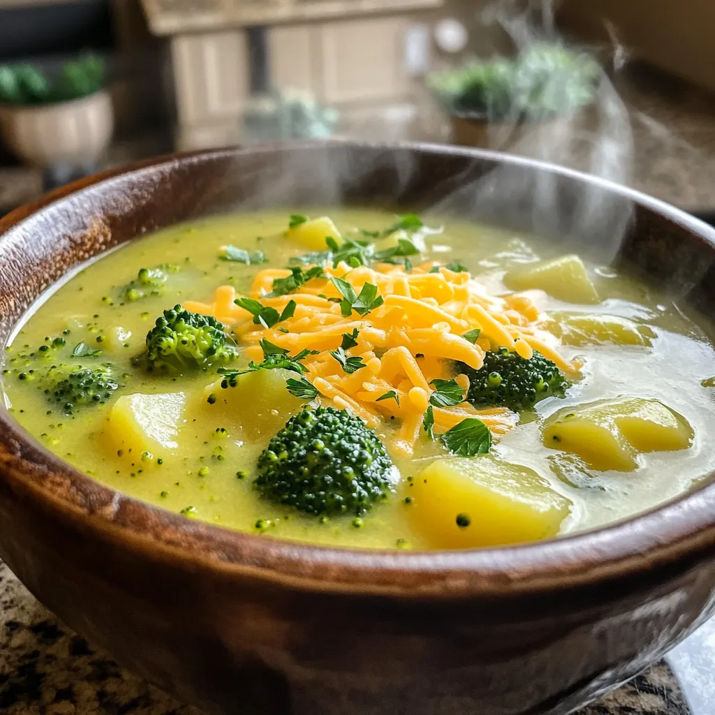 Slow Cooker Creamy Broccoli Potato Soup Delight