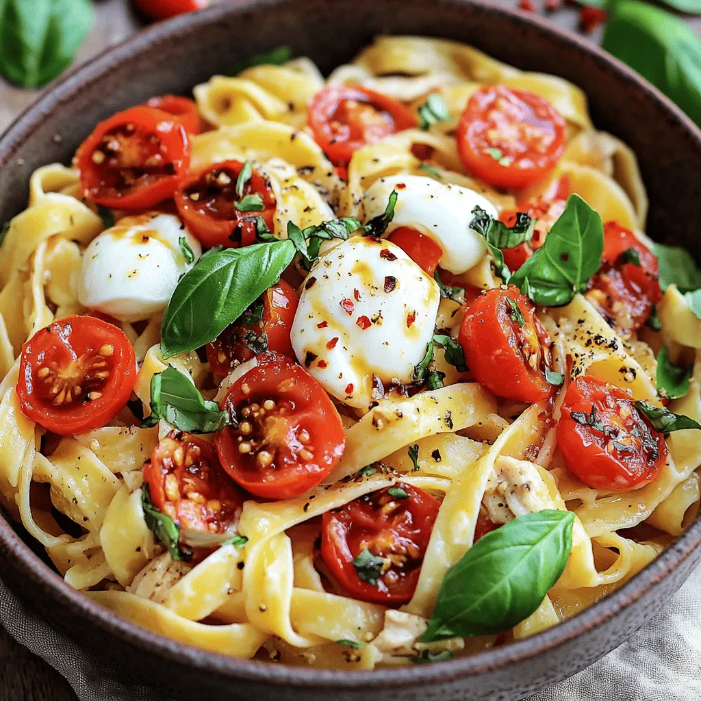 Bruschetta chicken pasta is a bright dish with fresh flavors. To make it, you need some key ingredients.