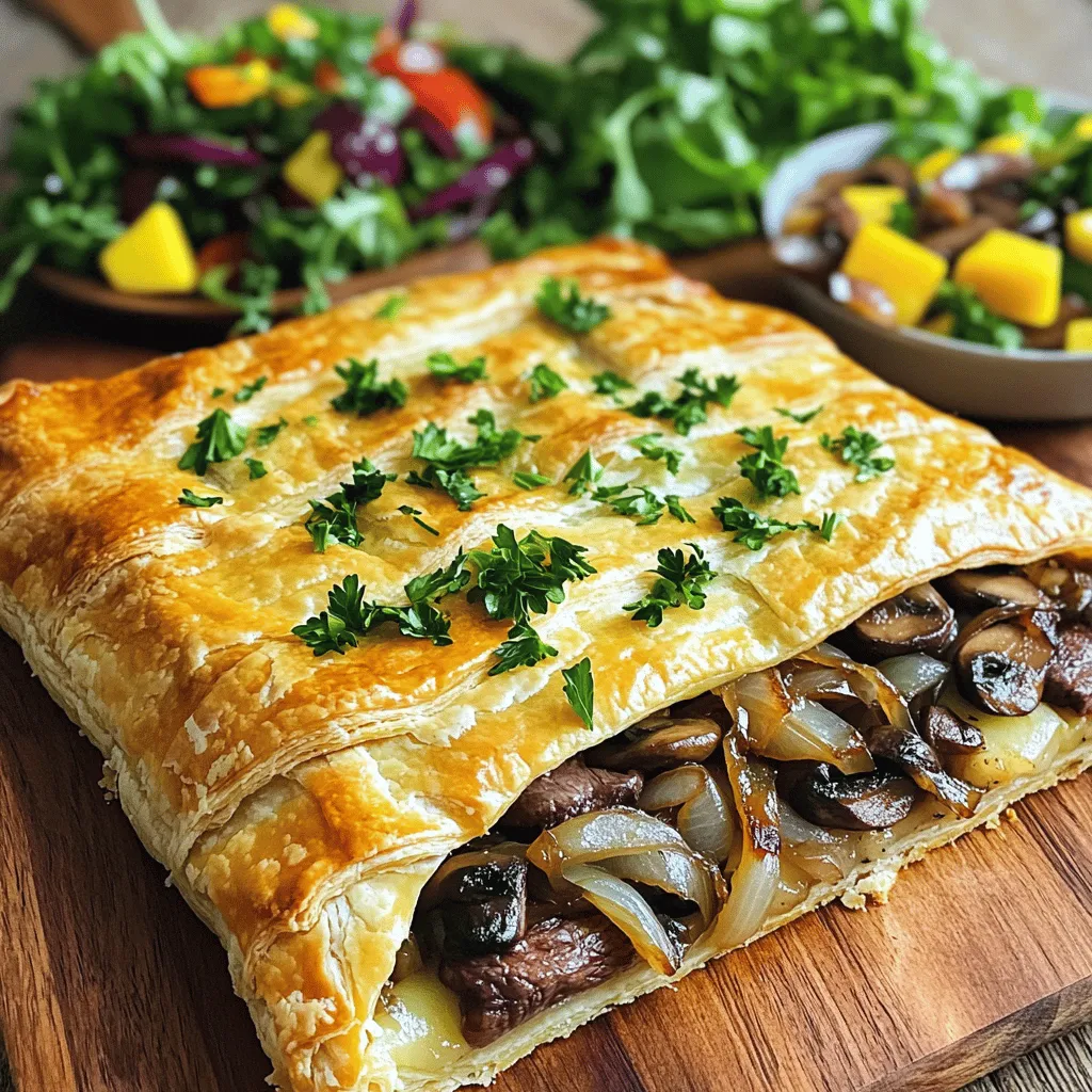 Savory Steak Mushroom Onion and Gruyere Pie Recipe