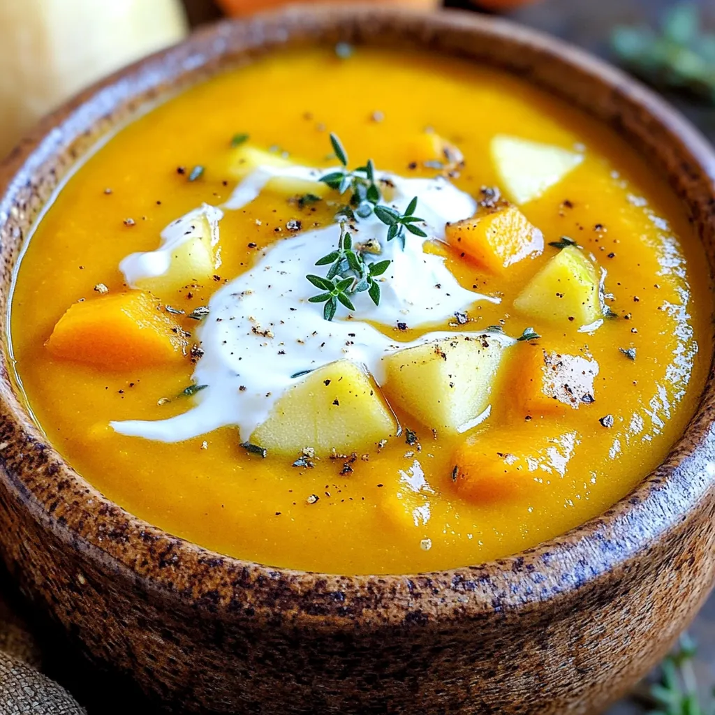 Slow Cooker Butternut Squash Apple Soup Delight