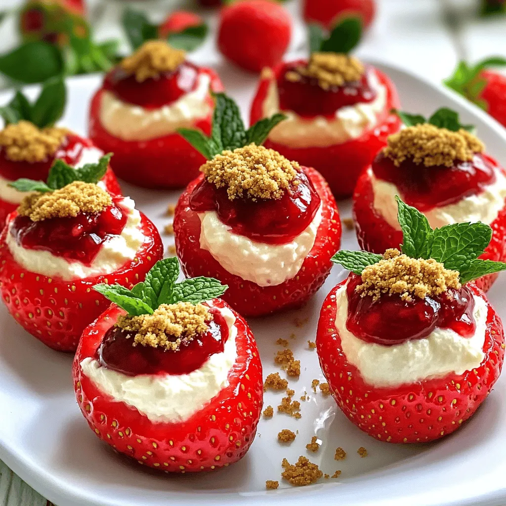 Cherry Cheesecake Stuffed Strawberries Delight