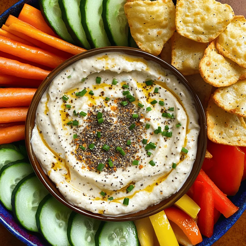 To make a tasty everything bagel dip, you need a few key ingredients. First, cream cheese is a must. It gives the dip that rich and creamy texture. You also need sour cream and Greek yogurt. These add tanginess and help soften the dip.