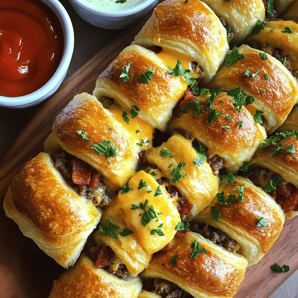 Garlic Butter Bacon Cheeseburger Rollups Savory Treat
