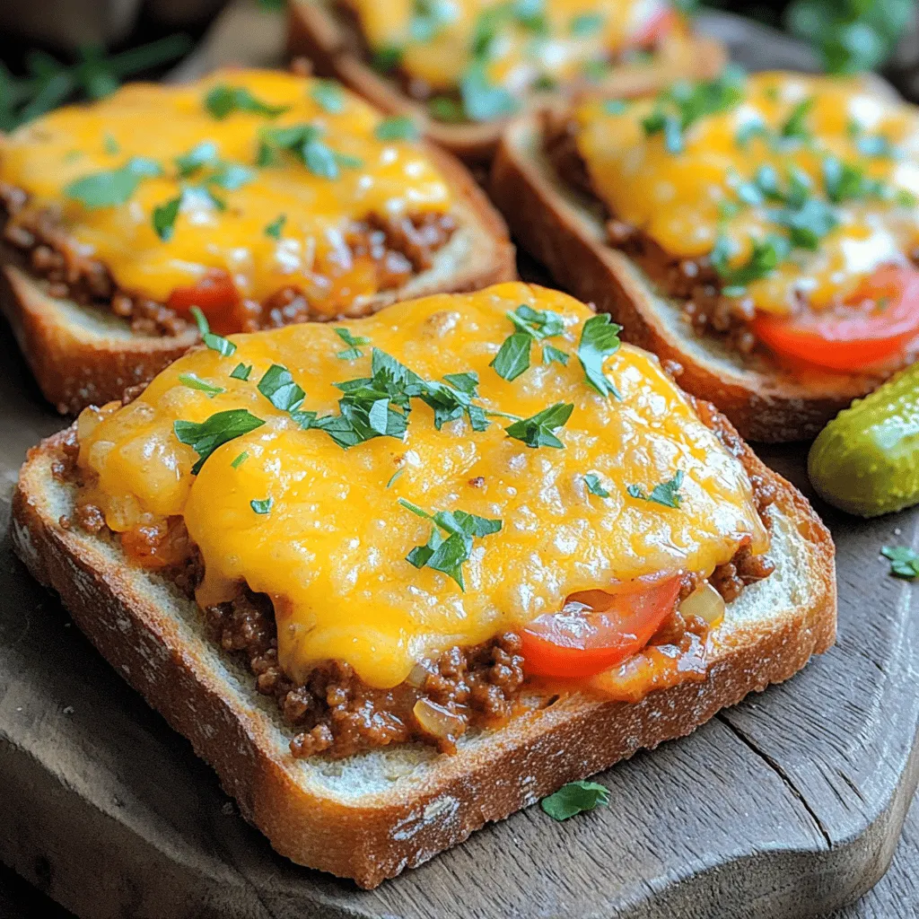 Homemade Cheesy Garlic Bread Sloppy Joe Melts Recipe