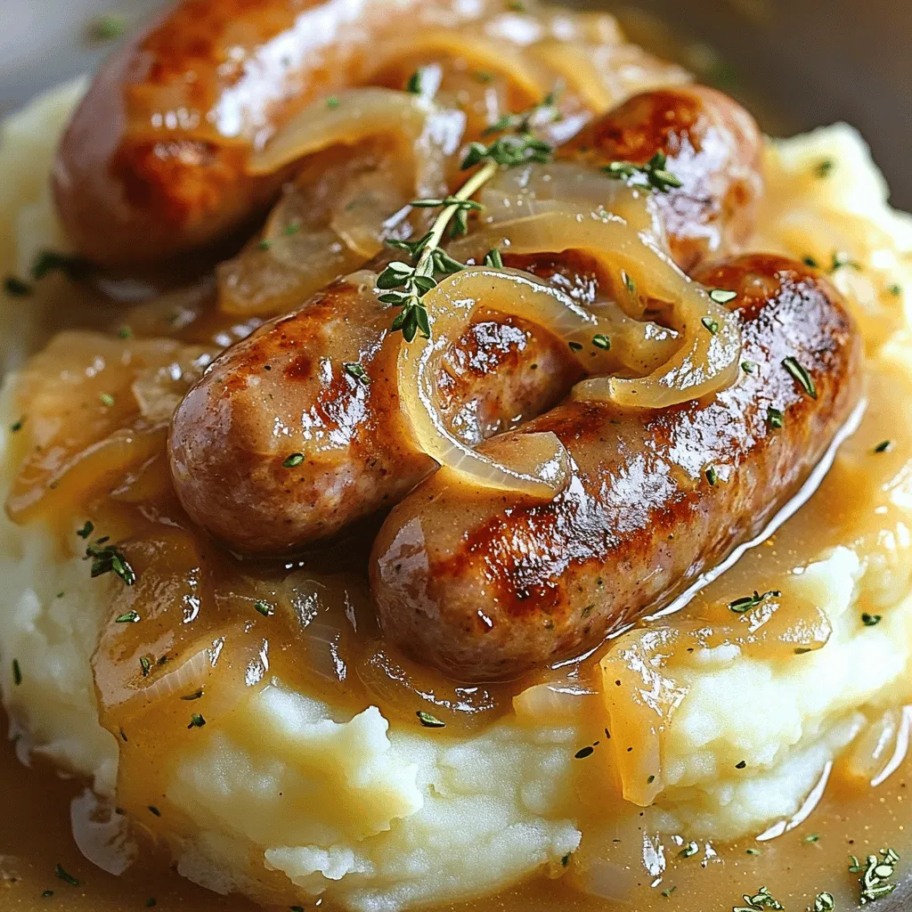 To make Bangers and Mash, gather these ingredients: