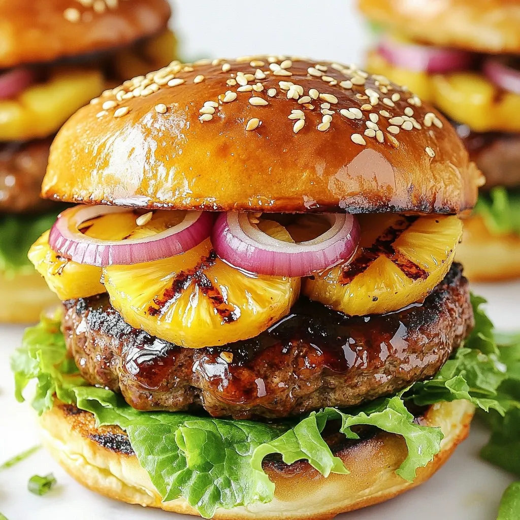 Grilled Pineapple Teriyaki Burgers Tasty and Juicy Meal