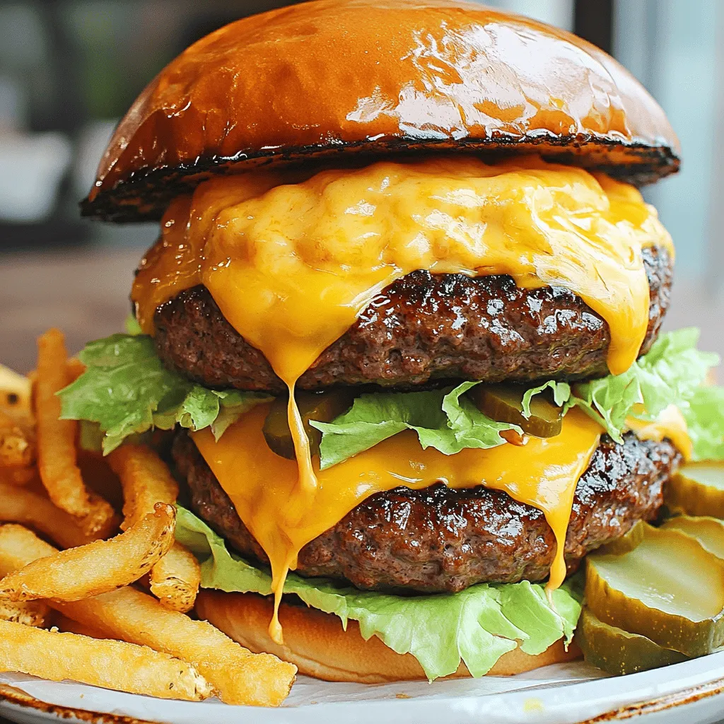 To make a double cheesy smash burger, you need simple yet tasty ingredients. The key to this recipe is the beef. Use one pound of ground beef with an 80/20 blend. This mix gives the burger juiciness and flavor.