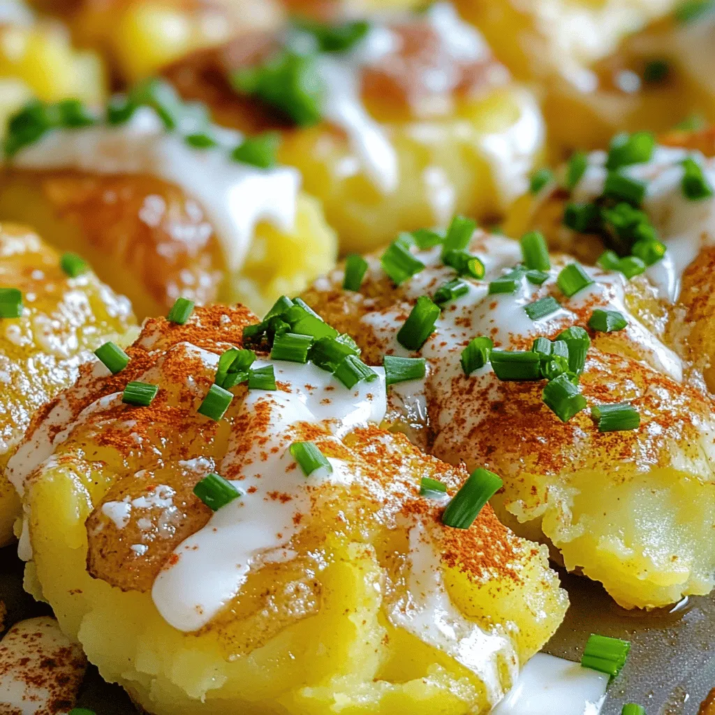 Restaurant style smashed potatoes are a fun twist on classic mashed potatoes. They are creamy inside and crispy outside. This dish uses baby Yukon gold potatoes, which are rich and buttery. You can find them on many restaurant menus.