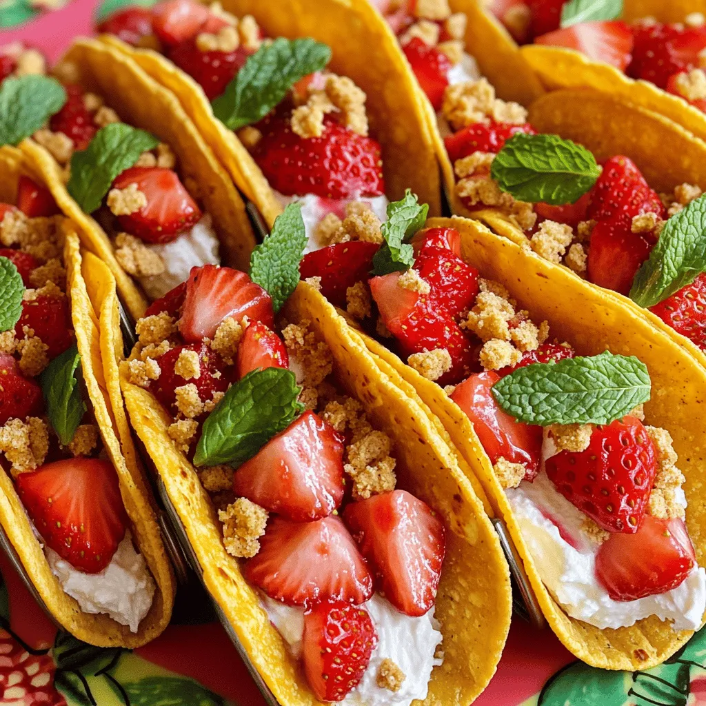 To make Strawberry Crunch Mini Tacos, you need a few key ingredients. Here’s what you will need: