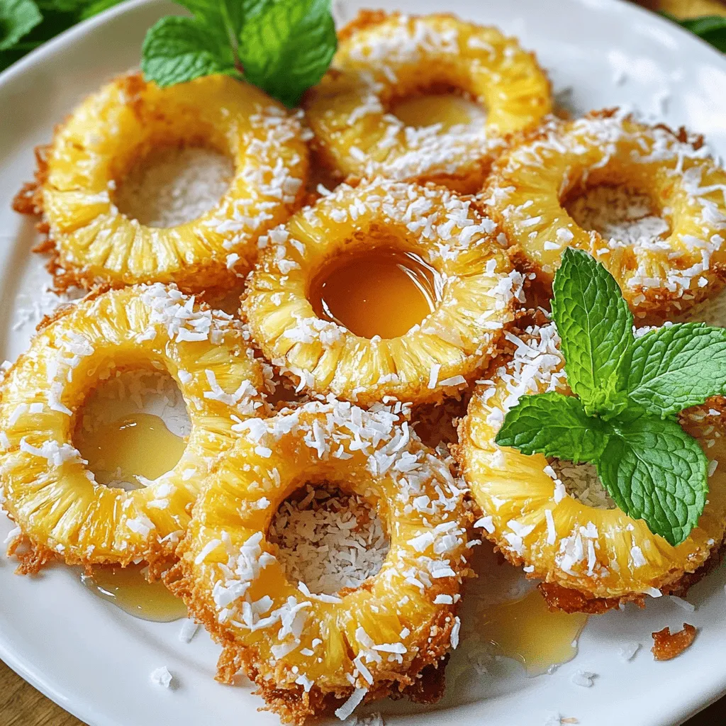 To make fried pineapple rings, you need simple and fresh ingredients. Here’s what to gather:
