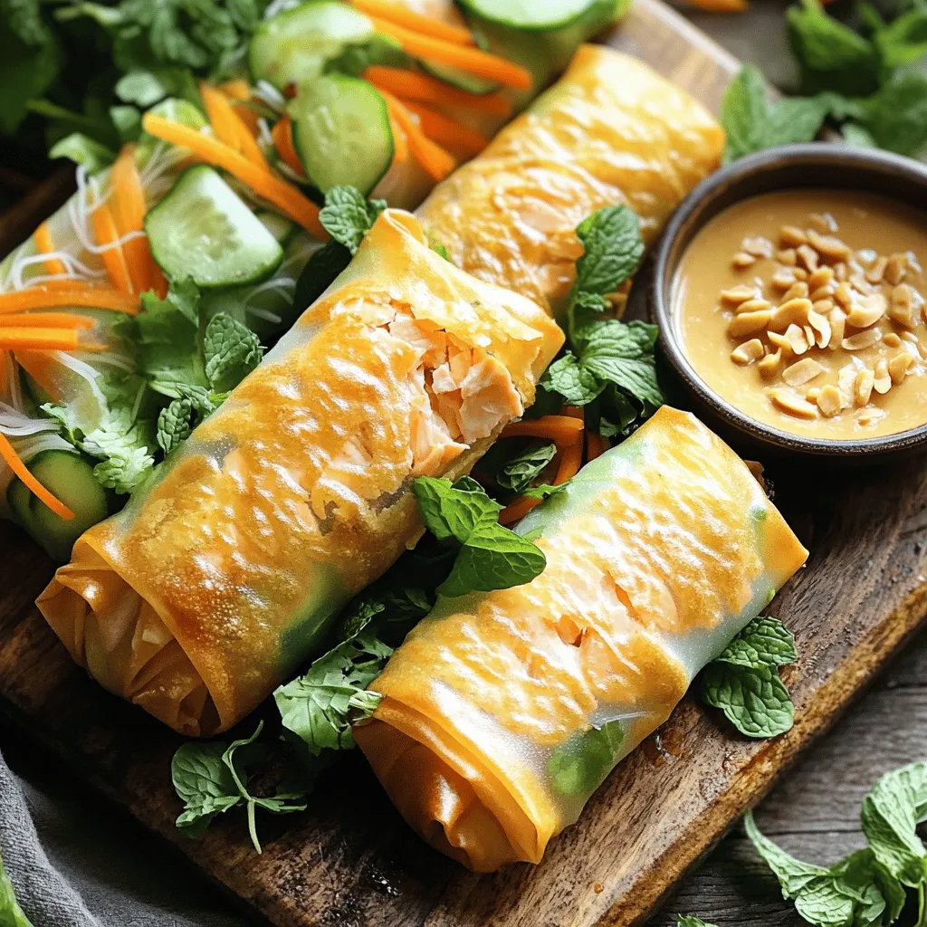 Deliciously Fresh Vietnamese Salmon Spring Rolls Recipe