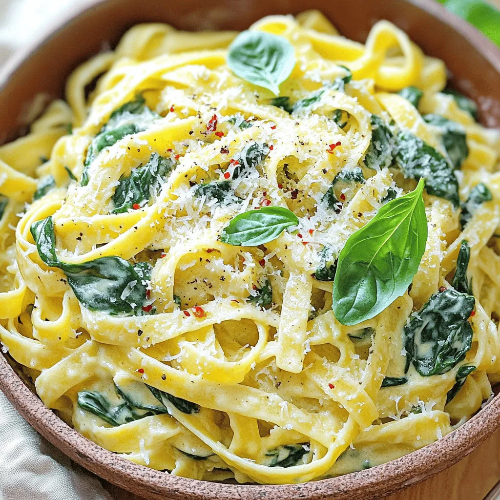 Creamy Garlic Pasta with Spinach Irresistible Recipe