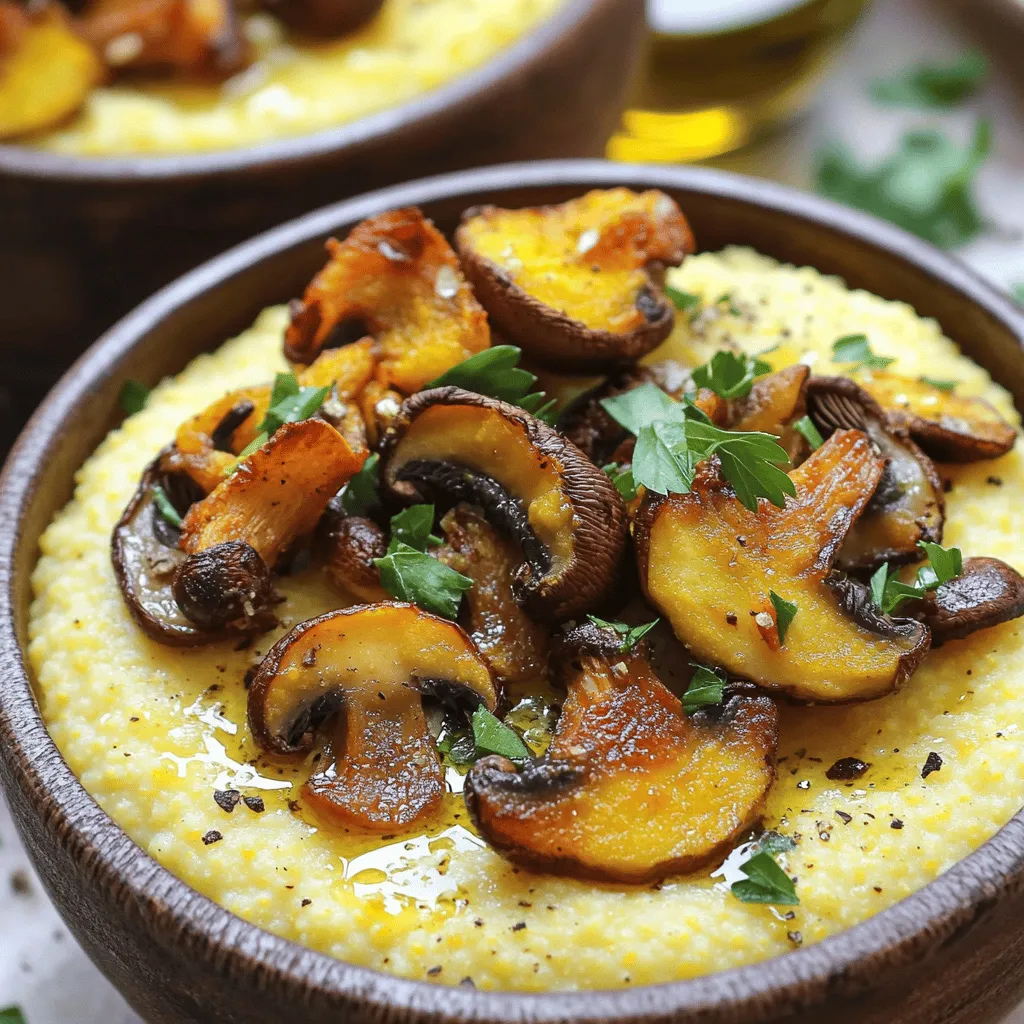 Vegan Polenta with Roasted Mushrooms Flavorful Delight