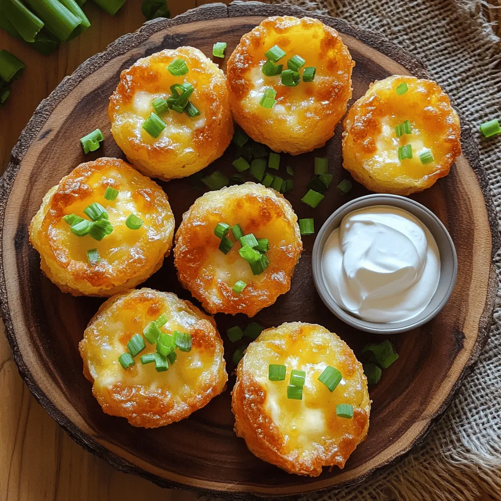 - 3 large potatoes, peeled and cubed - 1 cup shredded cheddar cheese - 1/2 cup cream cheese, softened - 1/4 cup sour cream - 1/4 cup green onions, finely chopped - 1 teaspoon garlic powder - 1 teaspoon onion powder - Salt and pepper to taste - 1 cup breadcrumbs - 2 eggs, beaten - Oil for frying (or cooking spray for baking)