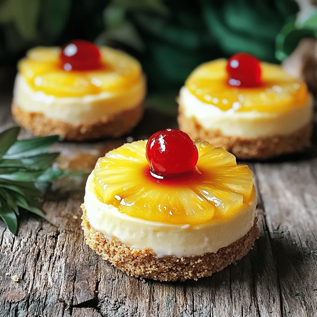 When making mini pineapple upside-down cheesecakes, you need a few key ingredients. Each one plays a part in making your dessert both tasty and fun. Here’s what you will need: