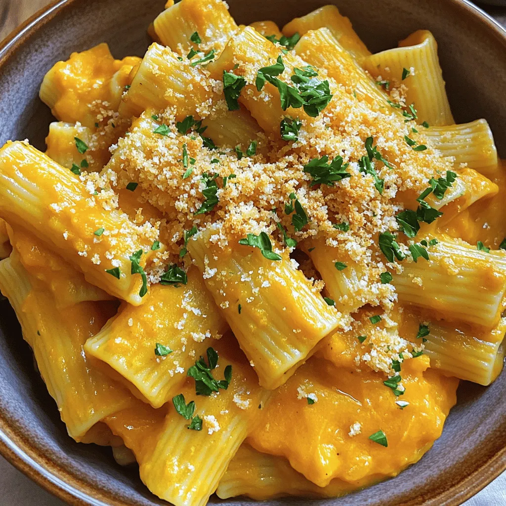 Pumpkin and Gruyere Rigatoni Creamy Comfort Dish