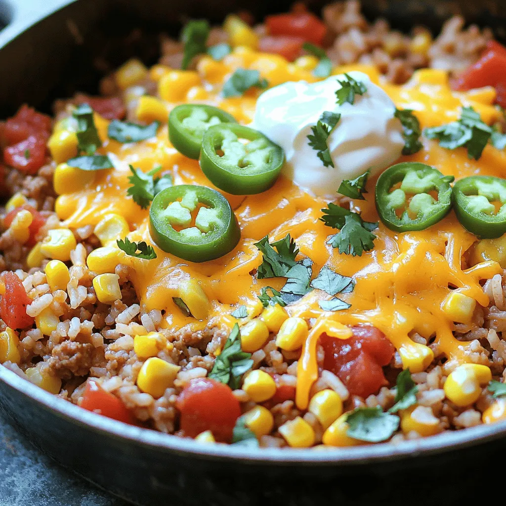 Cheesy Taco Rice Skillet Easy One Pot Recipe