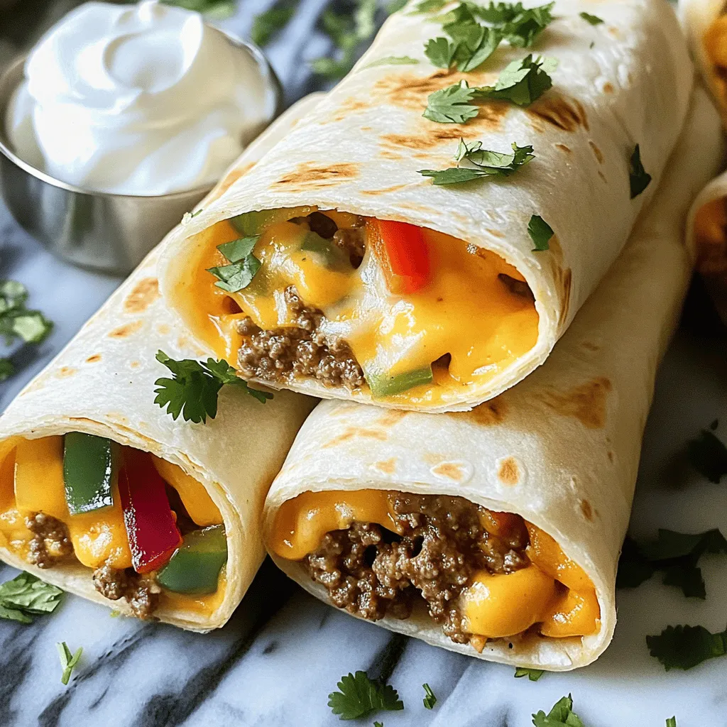Cheesy Beef Wraps Tasty and Simple Dinner Idea