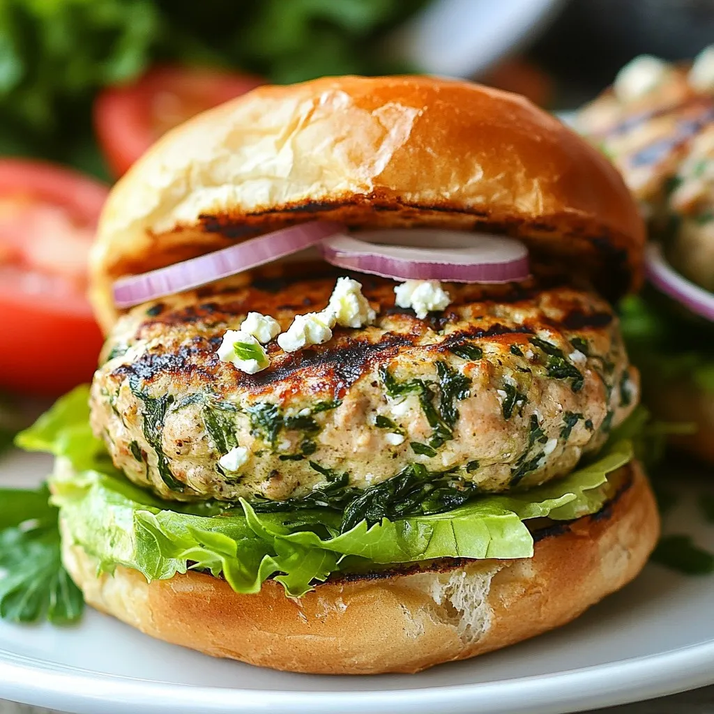 Spinach Feta Turkey Burgers Perfect for Meal Prep