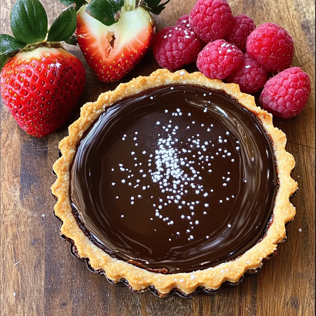 To make a dark chocolate tart, you need specific ingredients. The core parts include the crust and the filling.