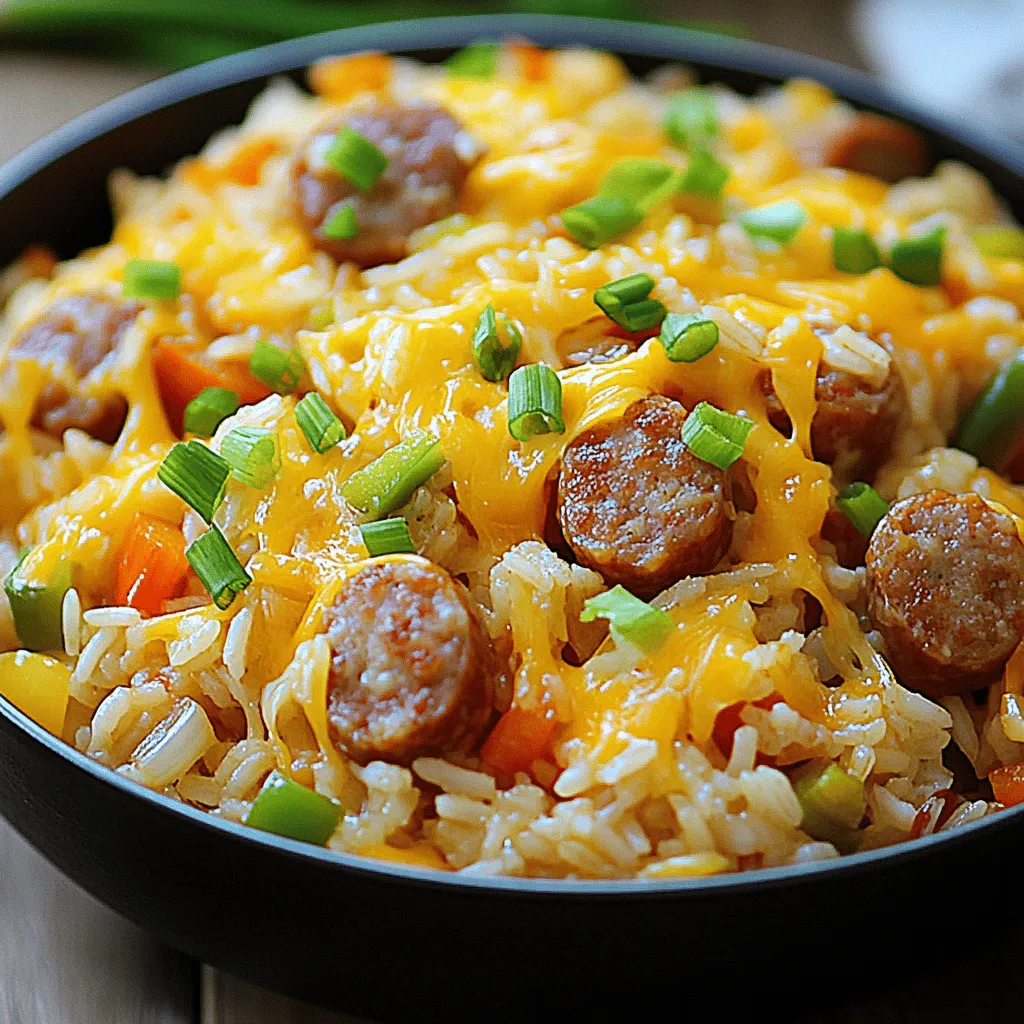 Cheesy Sausage and Rice Simple One-Pot Dinner