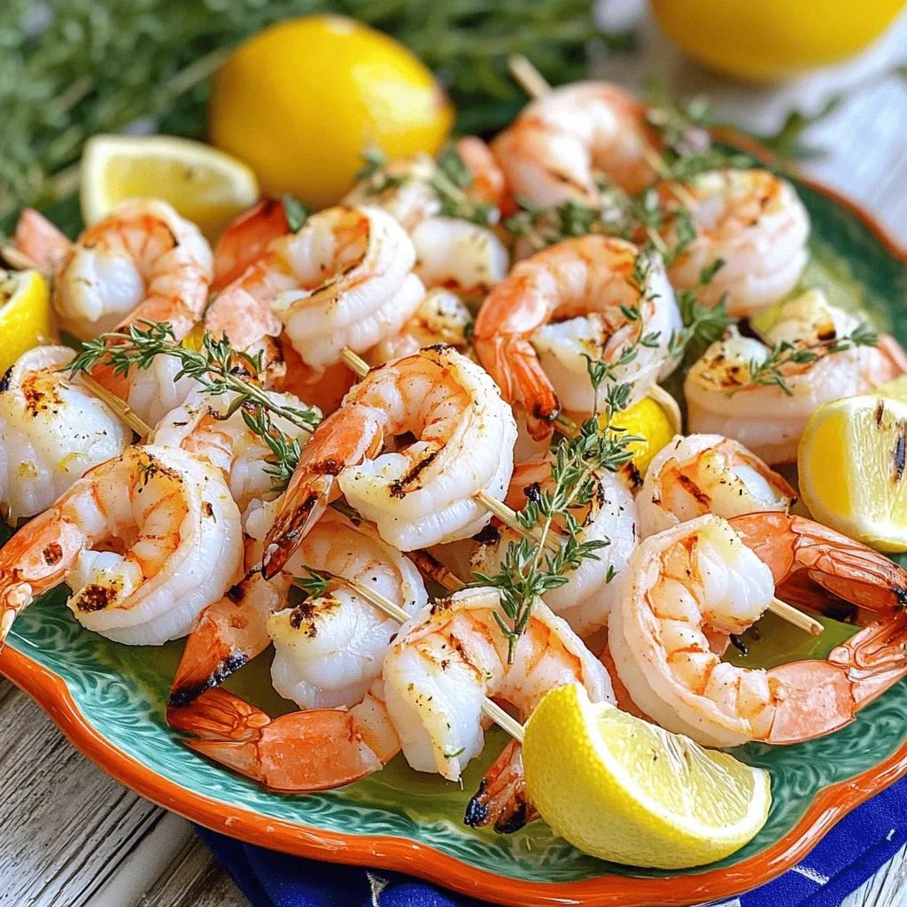 Lemon Thyme Grilled Shrimp Skewers Tasty BBQ Delight