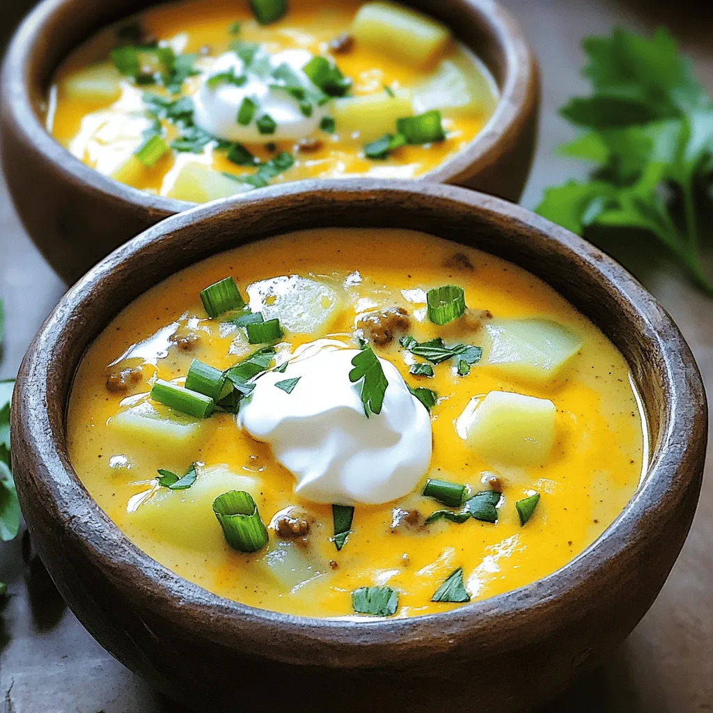 Creamy Cheeseburger Soup Flavorful and Easy Recipe