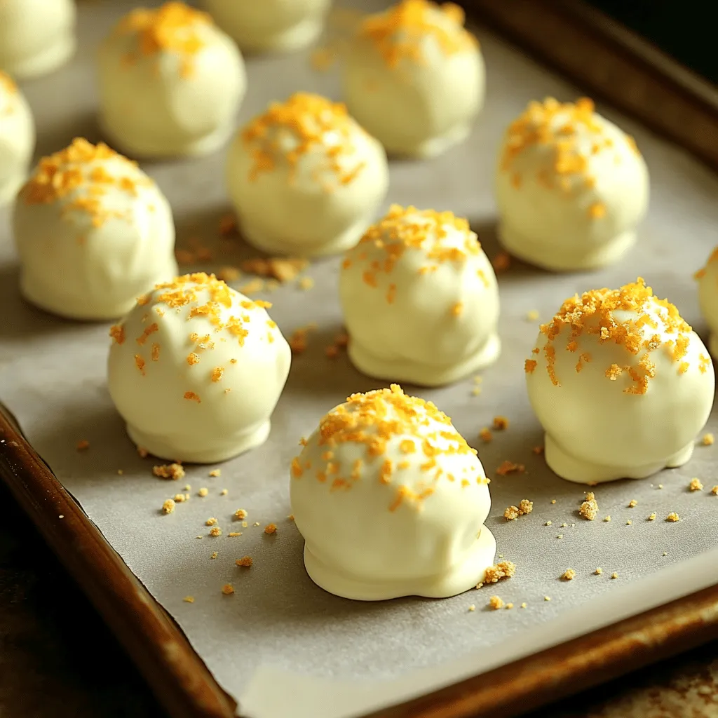 To make no bake orange creamsicle truffles, you need simple ingredients. Start with 1 cup of almond flour. This gives the truffles a nice texture. You will also need 1/2 cup of softened cream cheese. It adds creaminess and helps bind everything together. Next, use 1/3 cup of powdered sugar for sweetness. Then, add 2 teaspoons of orange zest for a burst of flavor. You will also use 1 tablespoon of fresh orange juice to enhance the taste. Don’t forget 1 teaspoon of vanilla extract and 1/2 teaspoon of almond extract for depth. Finally, 1 cup of melted white chocolate chips will coat the truffles, while 1/4 cup of crushed graham crackers will give them a crunchy finish.