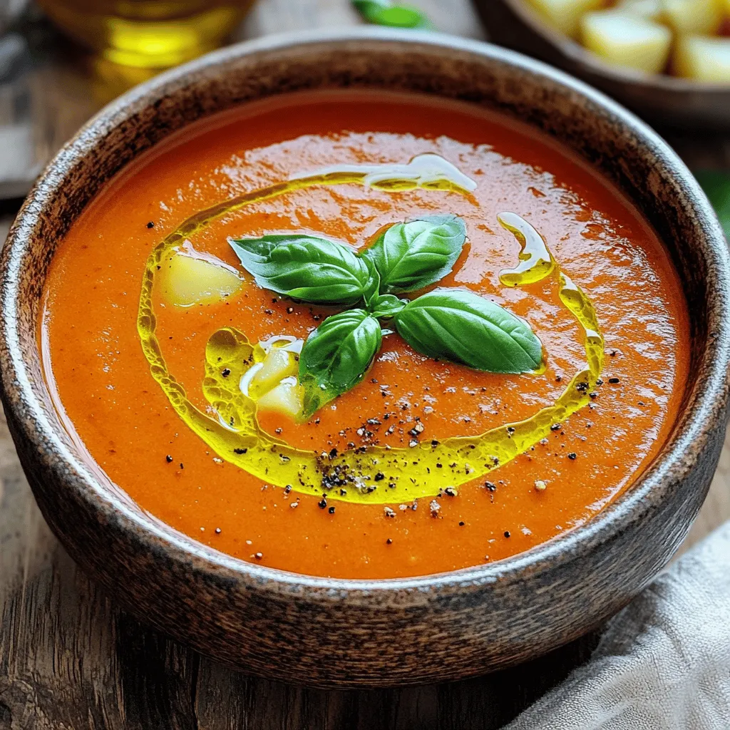 Creamy Roasted Red Pepper Soup Healthy and Simple Recipe